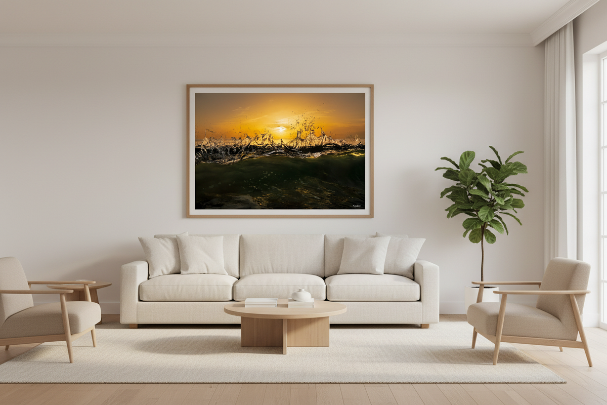 Color sunrise in luxury living room