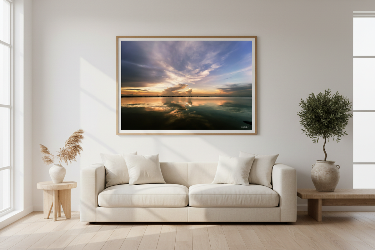 Color sunrise in luxury living room